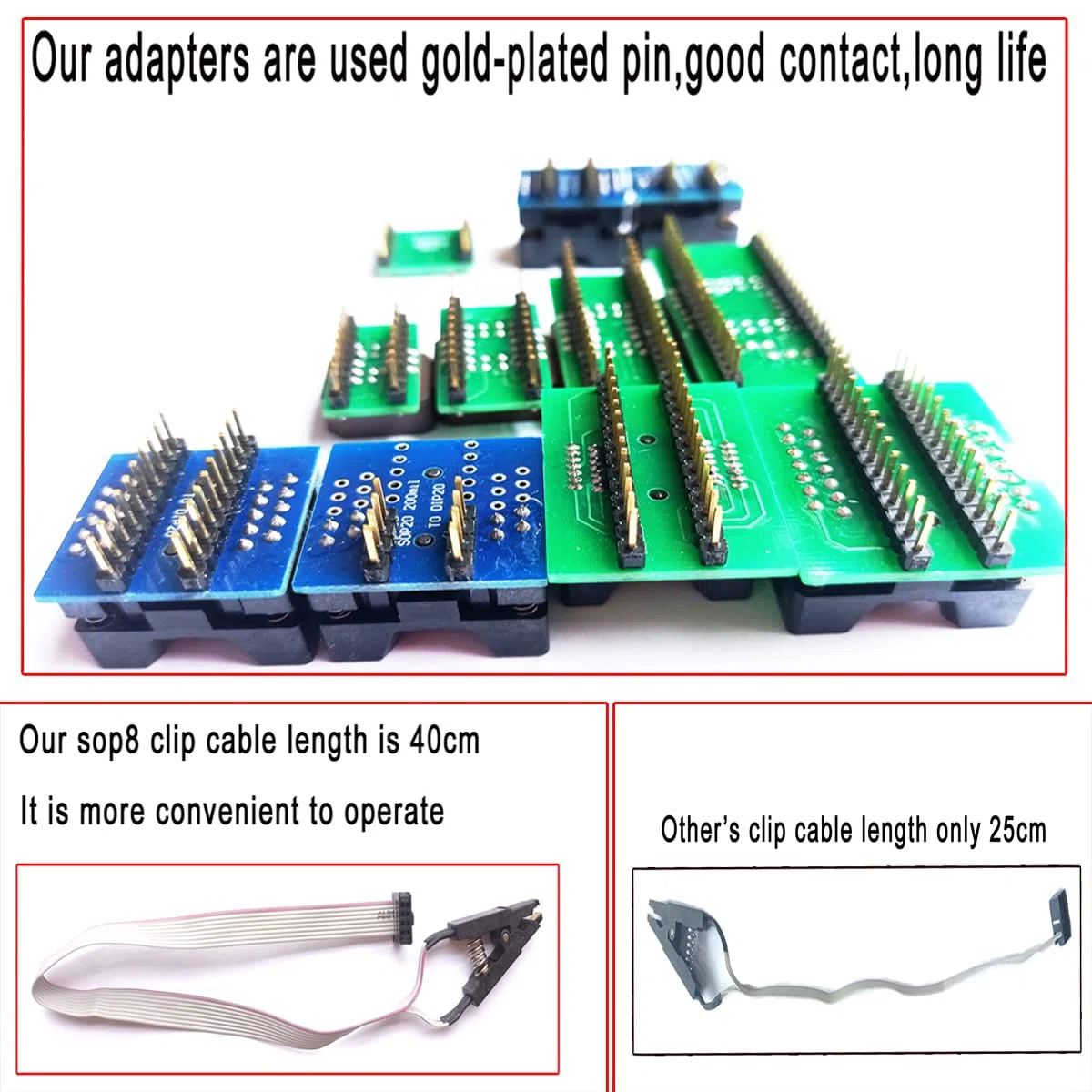T48 Programmer 22 Adapters for with Xgecu T48 TL866II Plus Upgraded USB EPROM Flash BIOS chip Socket nand mcu AVR IC Programmer