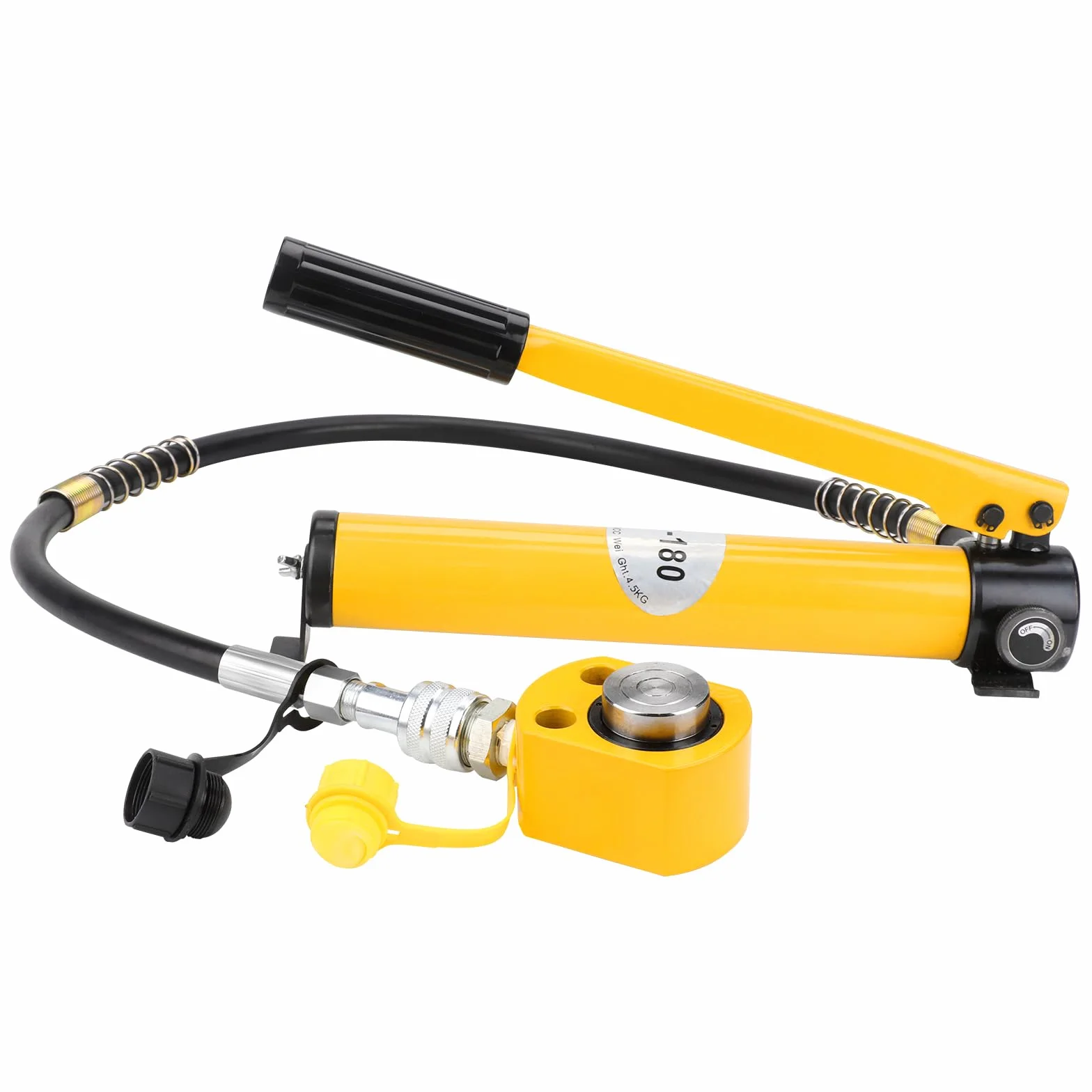Fulgutonit Hydraulikzylinder 10T mit Hydraulikpumpe CP-180, 12mm Hub, 45mm Eigenhöhe, 15.89cm² Nutzfläche, Ölspeicherkapazität 350cc Handpumpe, Ultradünner, für Gebäude und Brücken, Maschinenbau