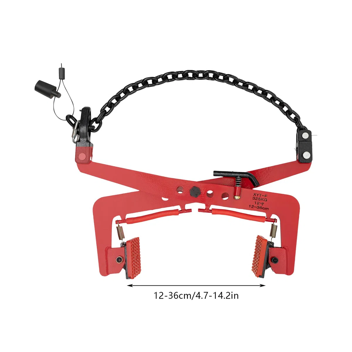 Bordsteinzange Steingreifer bis 325 kg 12-36cm Versetzzange Ziegelzange Randsteinheber Bordsteinversetzzange mit Ketten zum Heben und Transportieren von Holz, Schnittholz und Stein