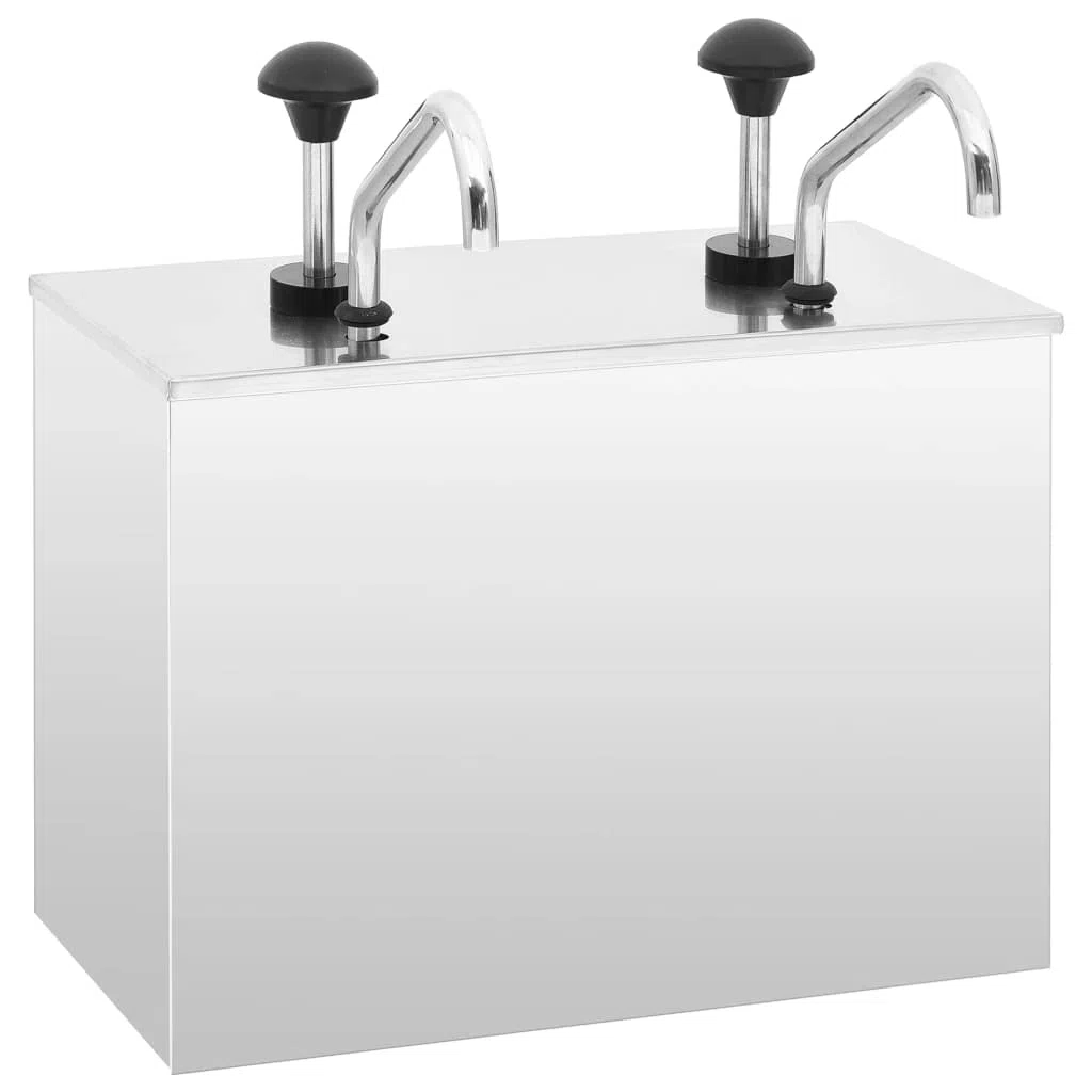 vidaXL Saucenspender Gastro Gastronomie Pumpspender Senfspender Dosierspender Soßenspender Ketchupspender Mayo Spender Edelstahl 2x3,5L