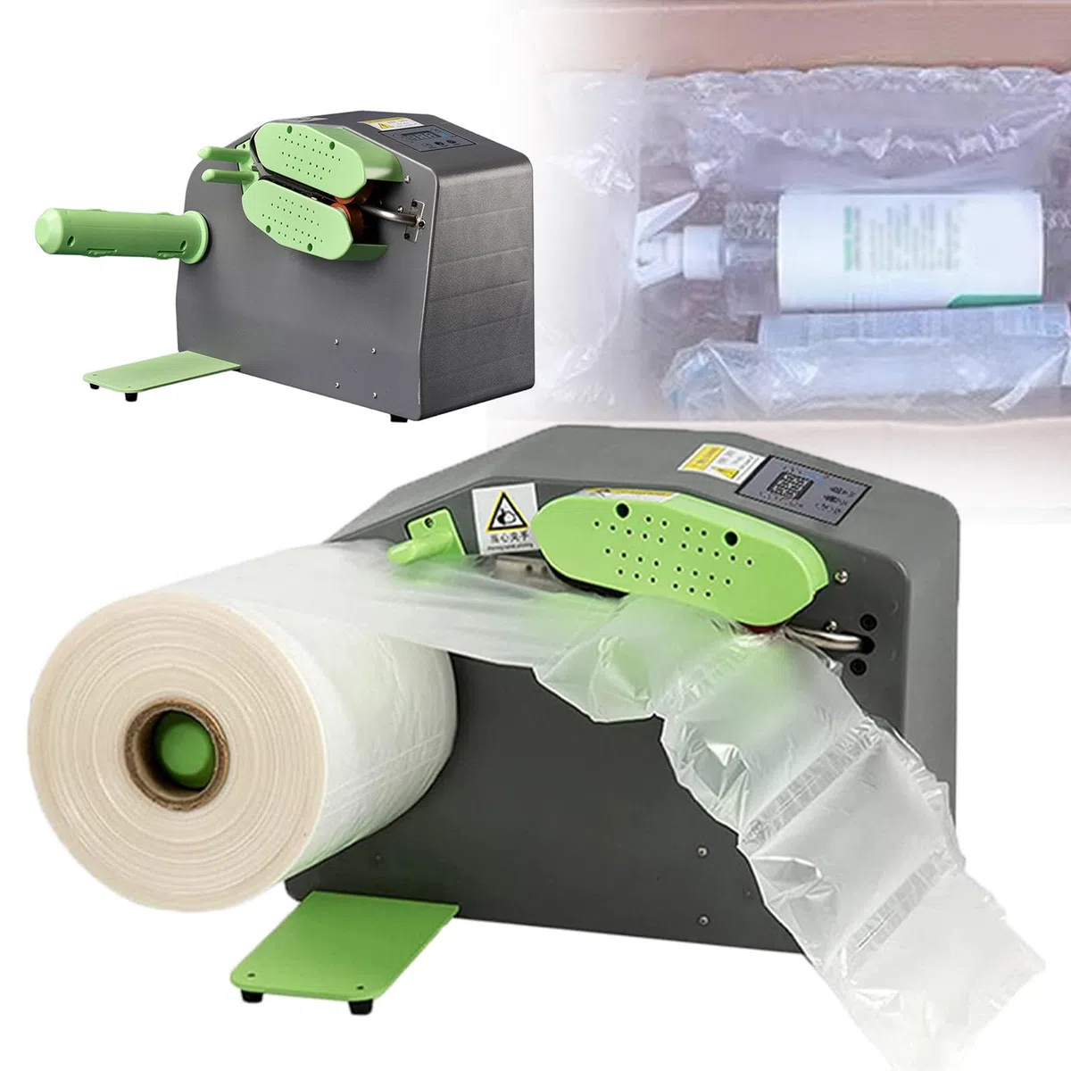 Luftkissenmaschine - Blasenfolie Inflator zum Verpacken, 12M/Min Luftkissenhersteller für Wein, Obst, Konserven - Professionelle Schutzverpackungspumpe