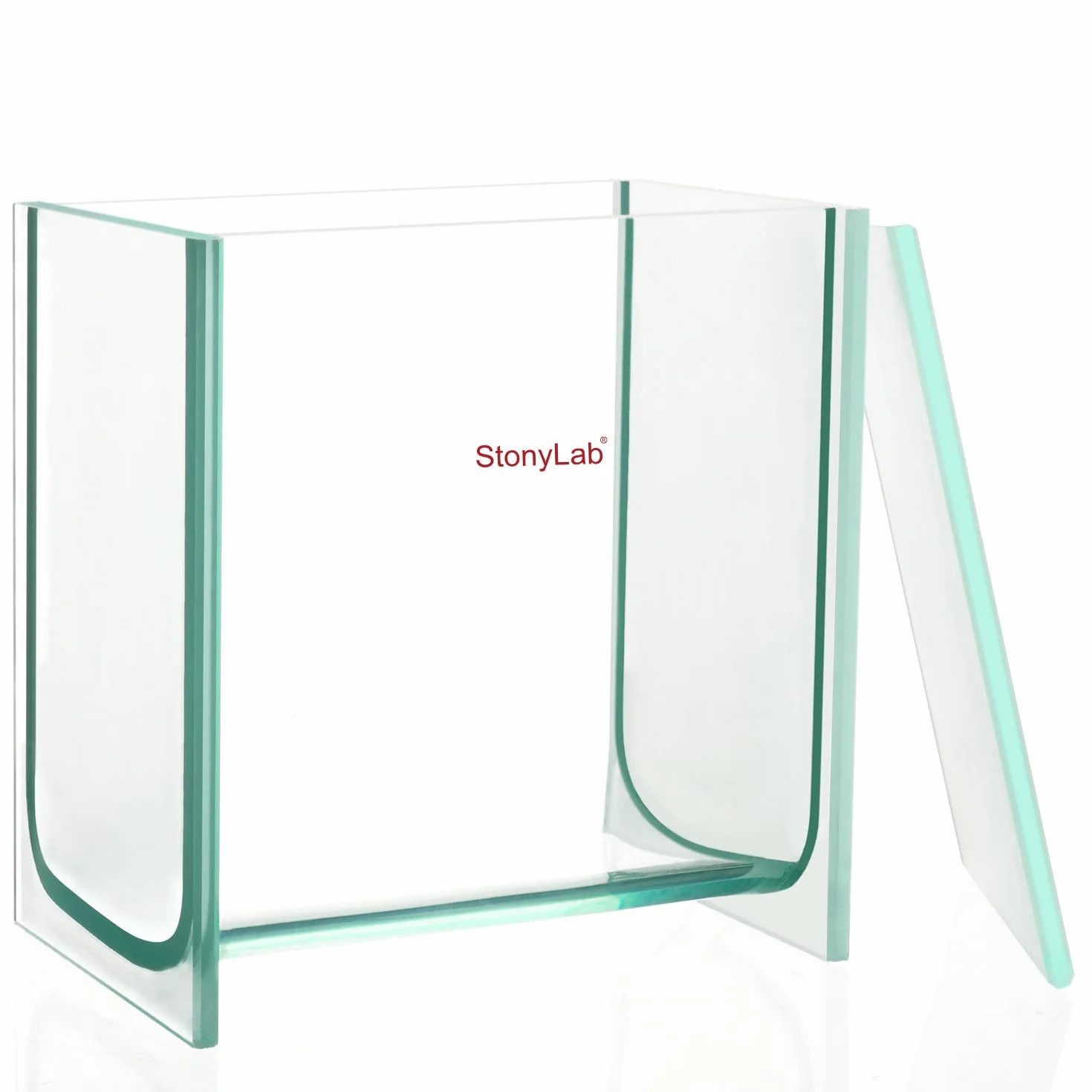 stonylab TLC Entwicklungstank, Schwere Borosilikatglas Quadratische Chromatographie TLC Entwicklungskammer mit Deckel für Laborforschung, 100 x 100 mm