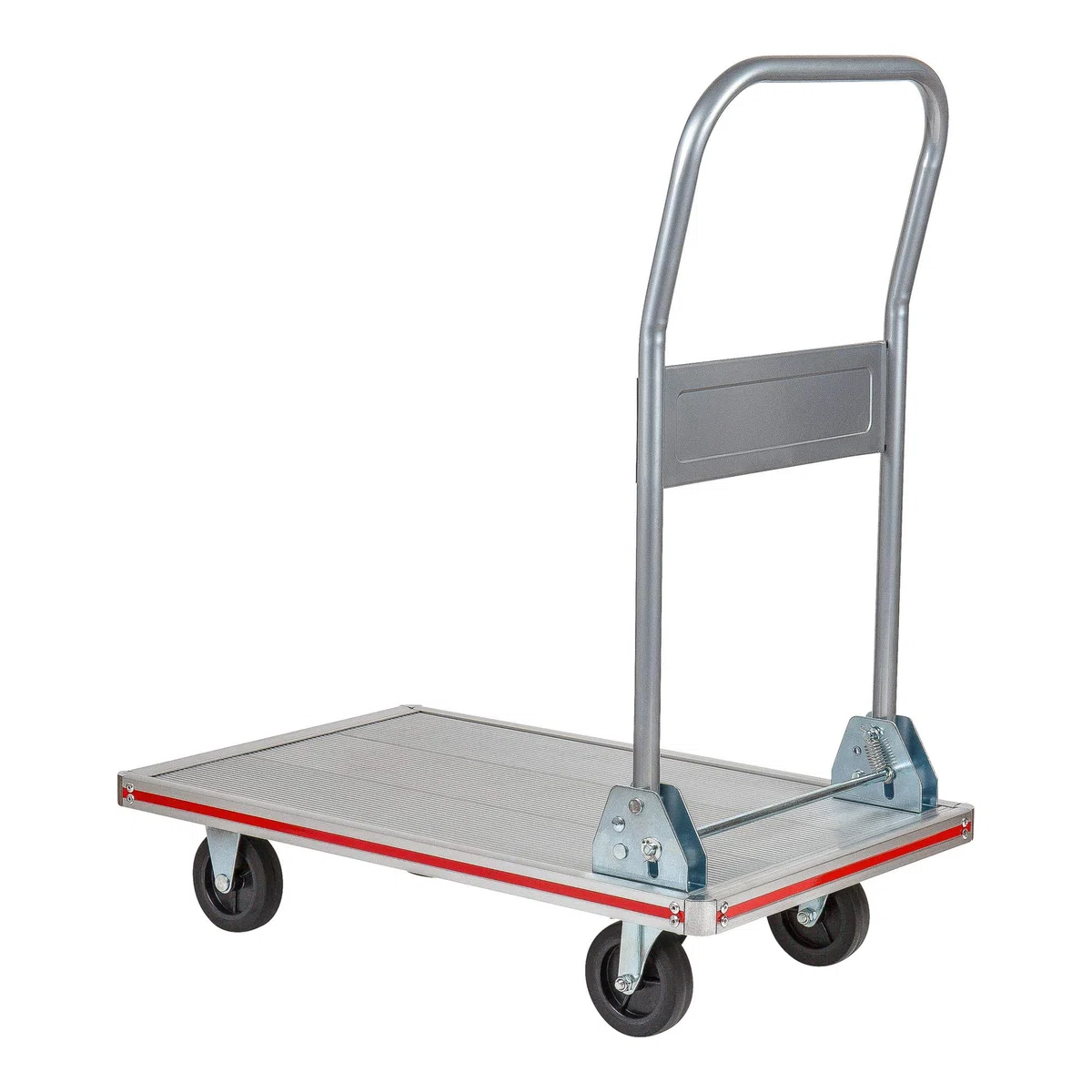 STIER Plattformwagen, Aluminium, Transportwagen, Klappbar, Tragkraft 150 kg, Ladefläche 680 x 415 mm, Klappwagen aus Aluminium, Kantenschutz, Transporthilfe mit Lenkrollen