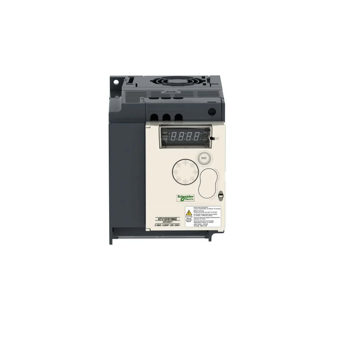 Schneider Electric Frequenzumrichter ATV12 mit Kühlkörper, 2,2kW, 3HP, 200-240V, 1-phasig, IP20, Artikelnummer ATV12HU22M2