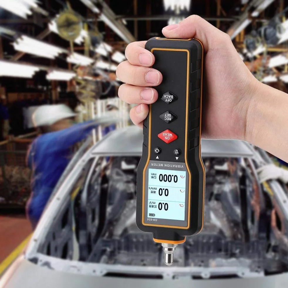 Walfront Vibrationsmessgerät, SW-65A Digitaler Vibrationsmessgerät-Tester Handheld-Vibrationsmessgerät-Tester Messgerät-Messmaschine, Vibrometer-Analysator