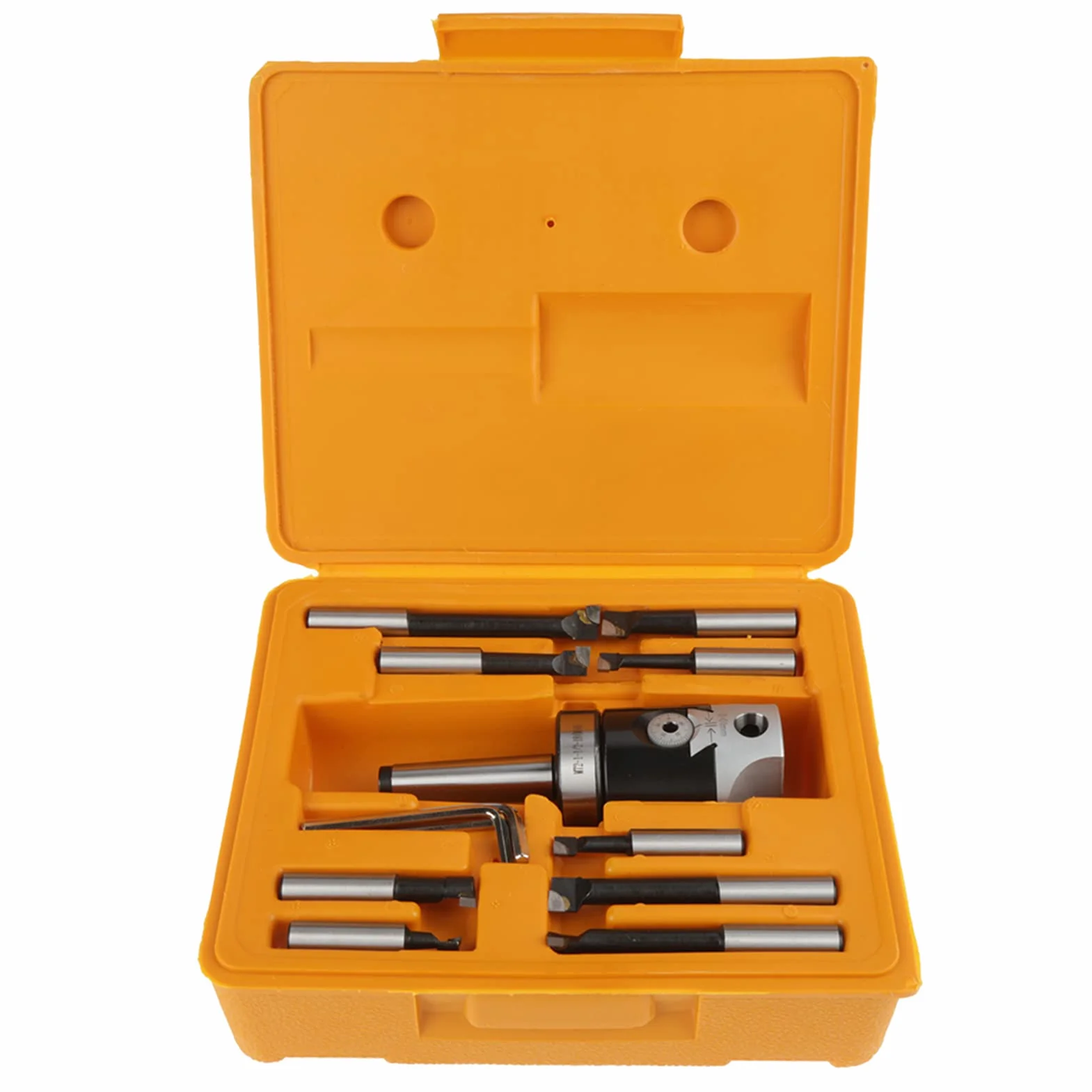 Tbest 2 Zoll Bohrkopf S 1 Satz Fräsmaschinenzubehör Mt2 M10 F1-12 50 Mm Bohrkopf mit 9 Stück 12 Mm Bohrstangen