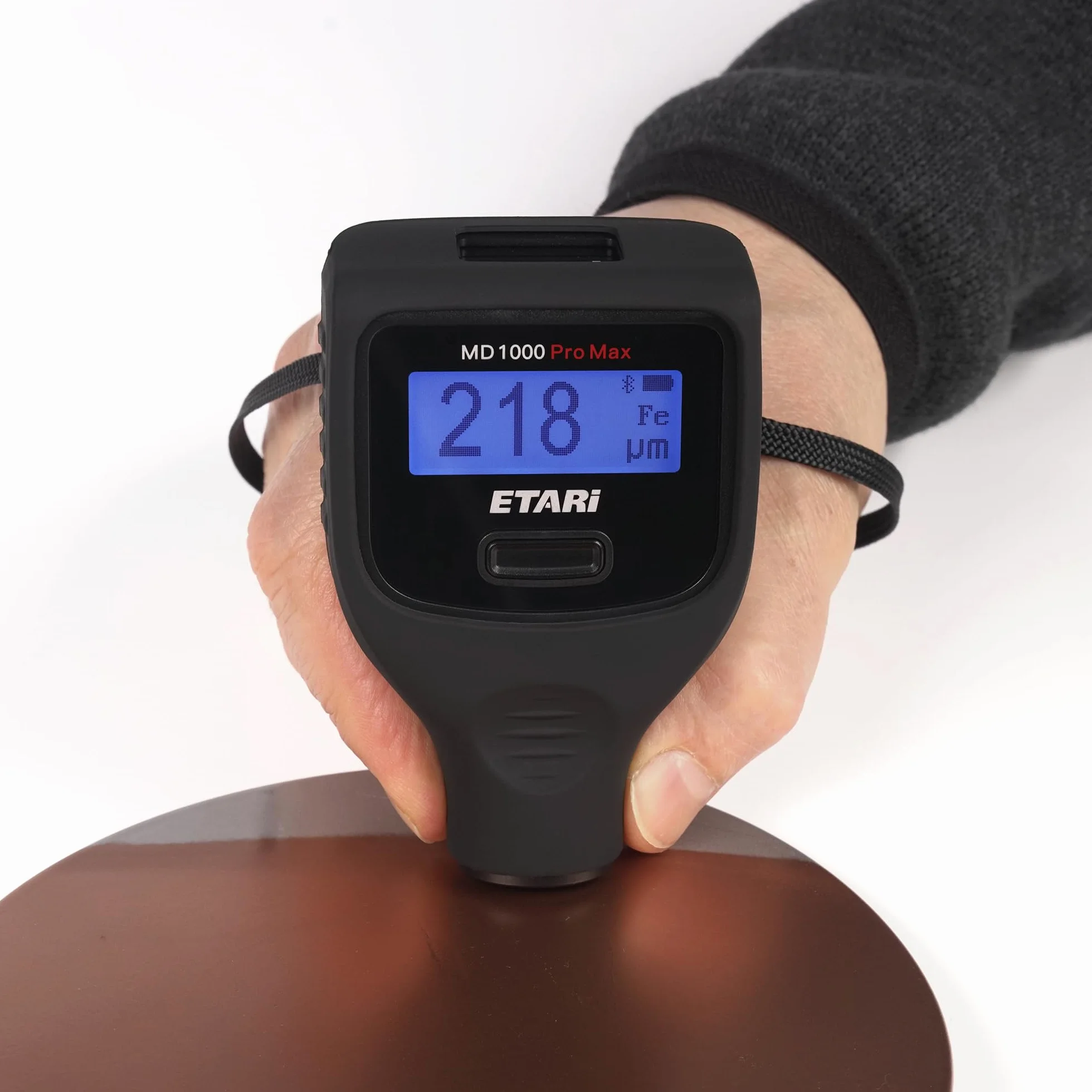 ETARI® MD 1000 Pro Max (Ferr & Non-Ferr), Profi Lack Schichtdickenmessgerät zur Lackdickenmessung am Auto bis zu 6000 μm, +3-farbige Displaybeleuchtung,+2 Displays (LCD und OLED) + kostenfreie App