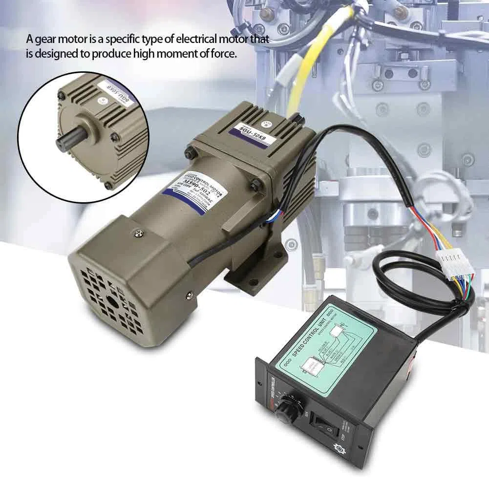 Wechselstrom 220V 90W Einphasen Asynchrongetriebemotor Verzögerung Einstellbare Geschwindigkeit Geeignet für die Verpackungsindustrie, Werkzeugmaschinenindustrie, Transportausrüstung (50K)