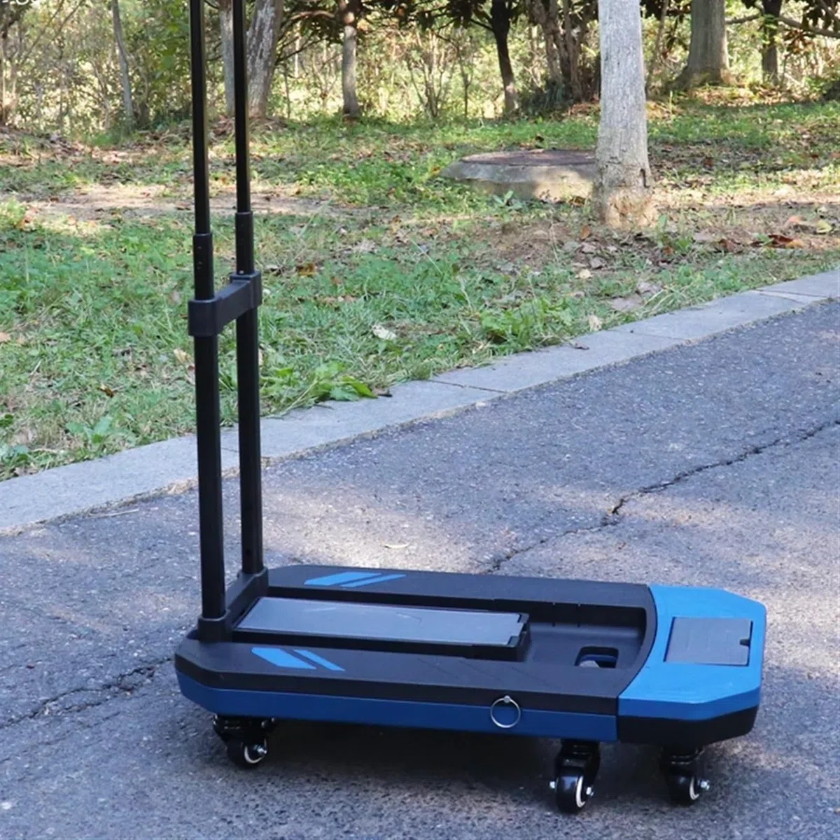 Faltbare Sackkarre mit 6 Rädern, zusammenklappbar, Sackkarre, schwarz, klein, leicht, tragbar, Teleskop, Rucksack, Gepäck, Reisen, Umzug, Einkaufen, zusammenklappbar, wandelbarer Handwagen