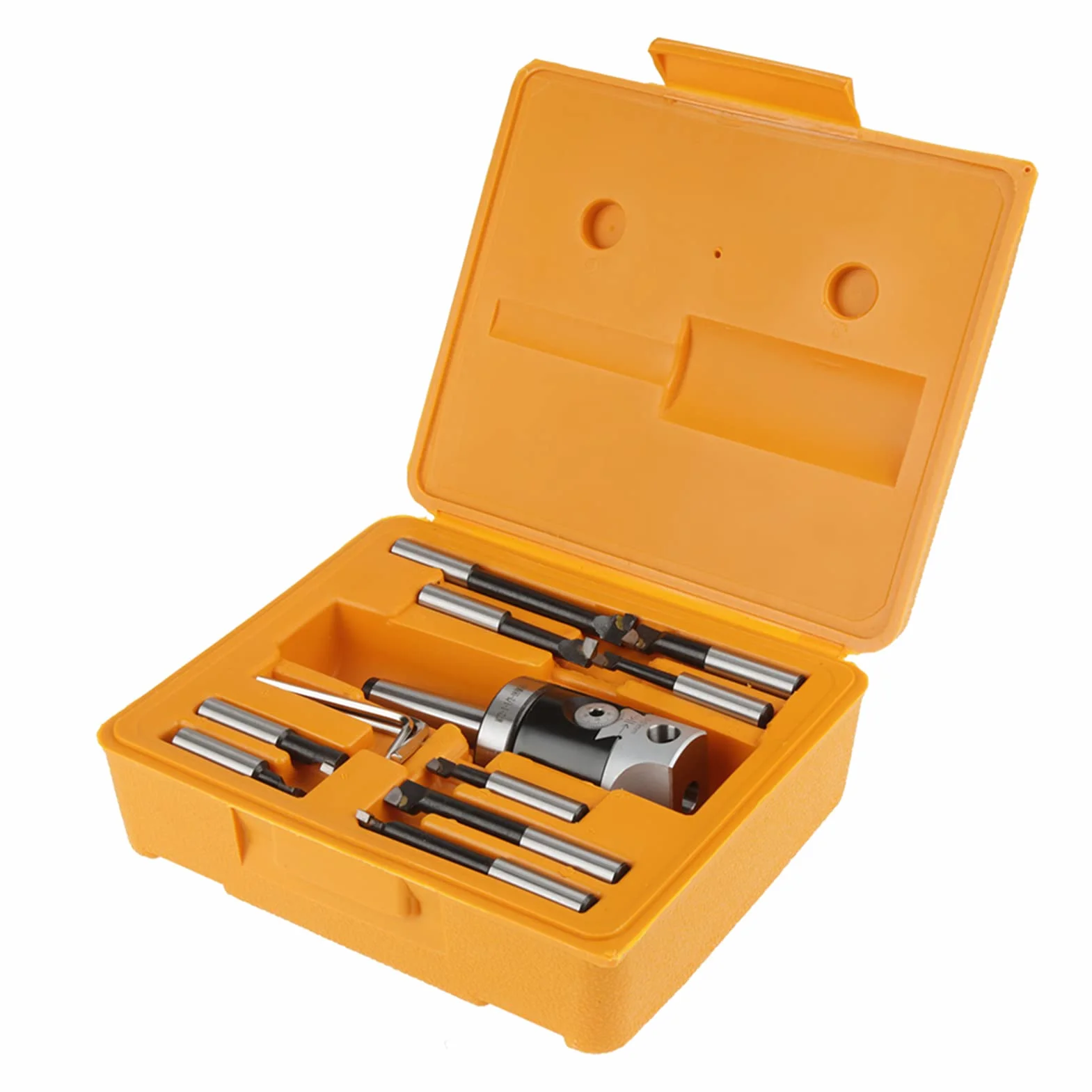 Tbest 2 Zoll Bohrkopf S 1 Satz Fräsmaschinenzubehör Mt2 M10 F1-12 50 Mm Bohrkopf mit 9 Stück 12 Mm Bohrstangen