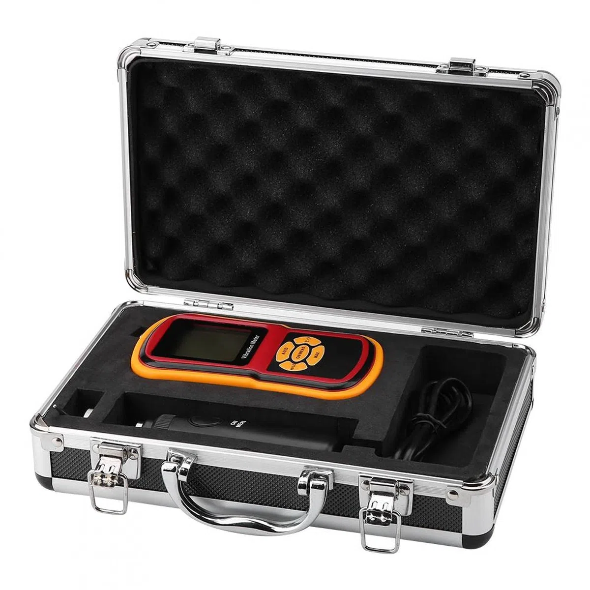 Vibrationsmesser, LCD-Display Digitaler GM63B Vibrationsmesser mit drei Sonden 0-40℃ für mechanische Uhren, Motoren, Lüfter und Lager
