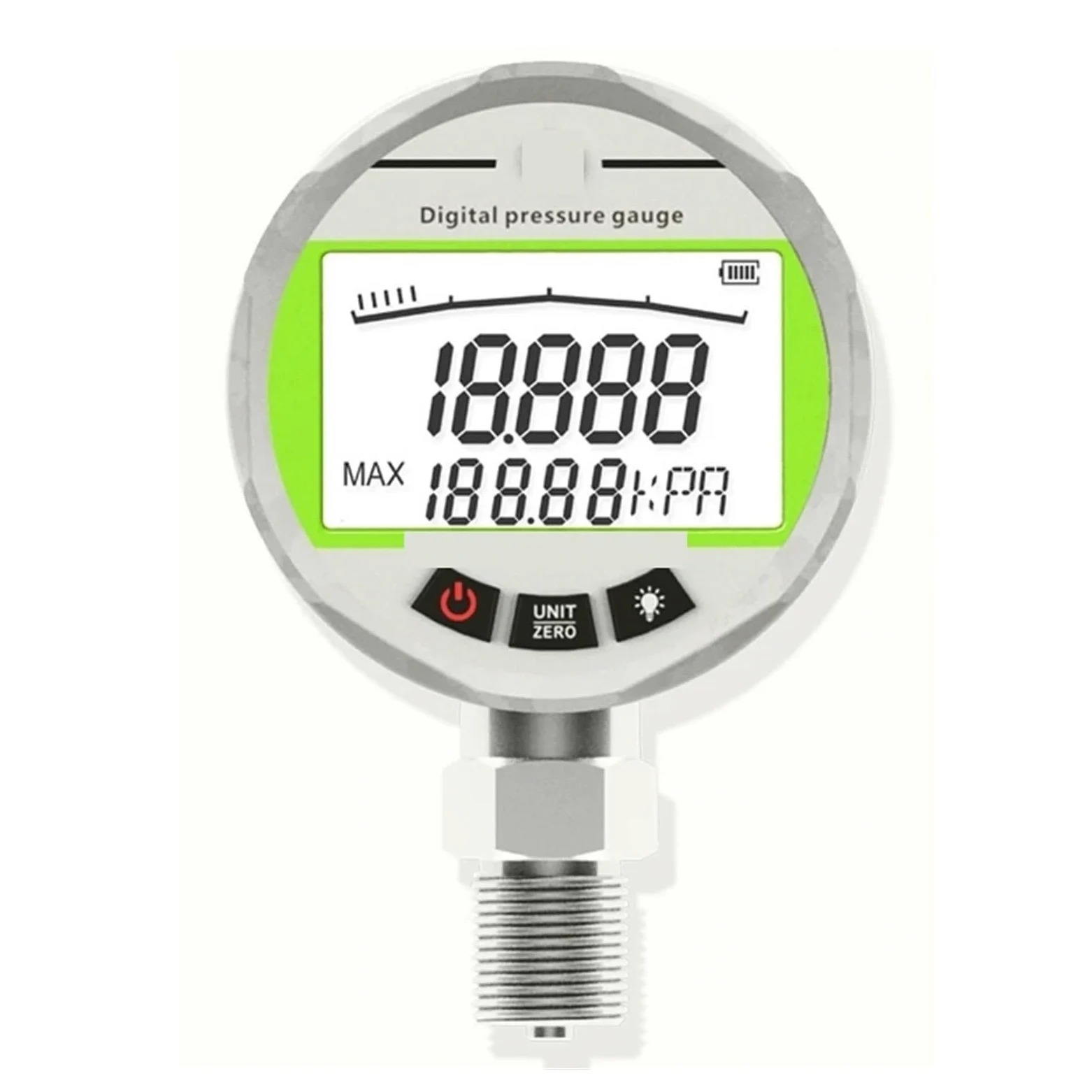 Druckregler, Durchmesser 60 mm, 80 mm, 100 mm, Edelstahl, intellinte Präzision, digitales Manometer, Vakuum, Wasser, hydraulischer Druck(Dia 60mm,0-25Mpa 0.4precision)