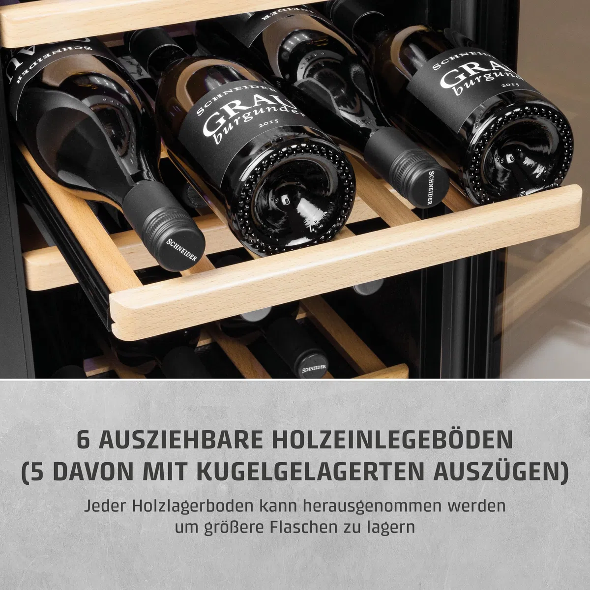 Caso WineExclusive 24 Smart - Design Weinkühlschrank, bis zu 24 Flaschen, Zwei getrennte Temparaturzonen einstellbar von 5°-20°C, LED beleuchtet, mit Wi-Fi Modul und App