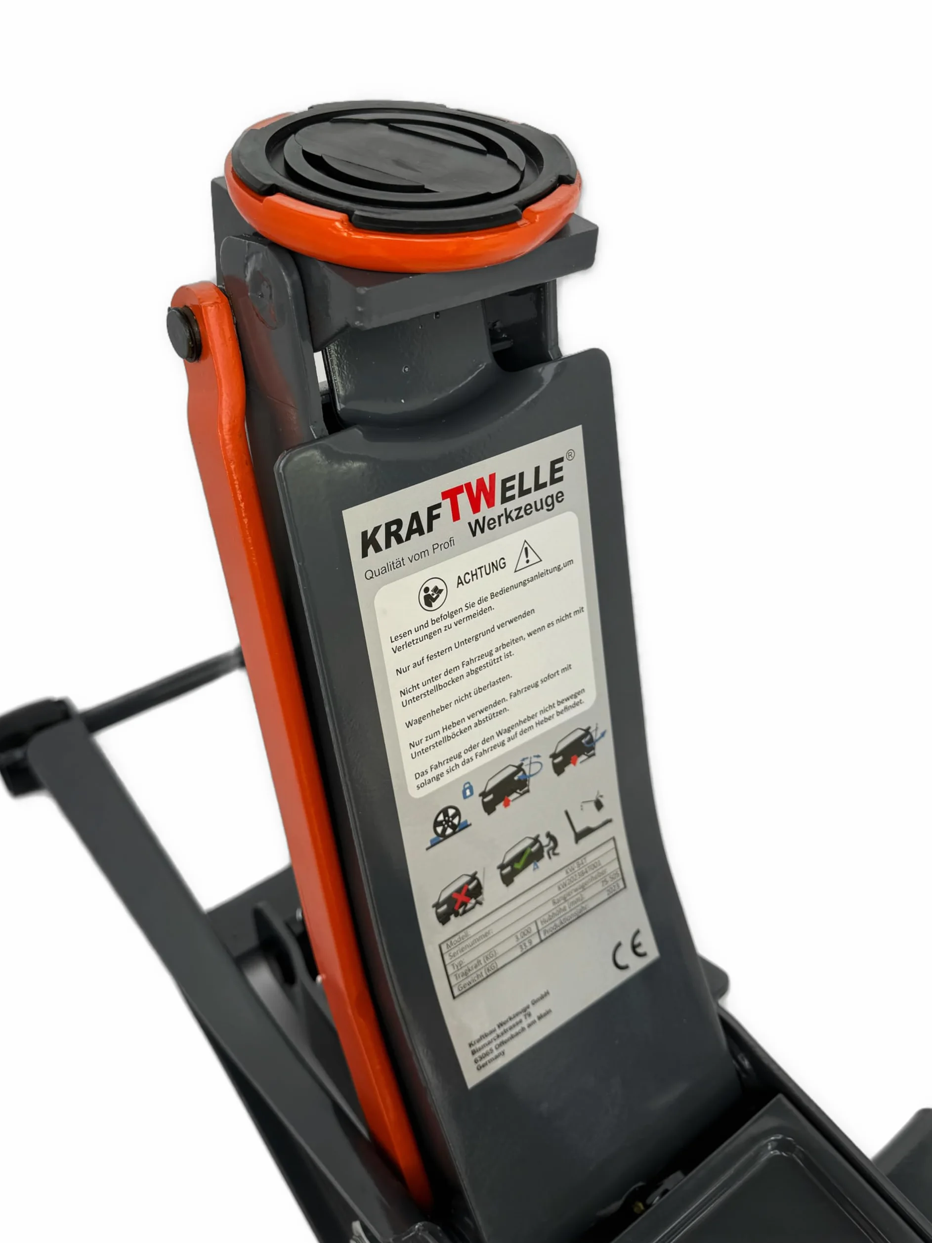 Kraftwelle 4T Rangierwagenheber extra Flach 75mm-500mm Wagenheber Jack 3000 kg KFZ Auto PKW Hydraulik Doppelkolben