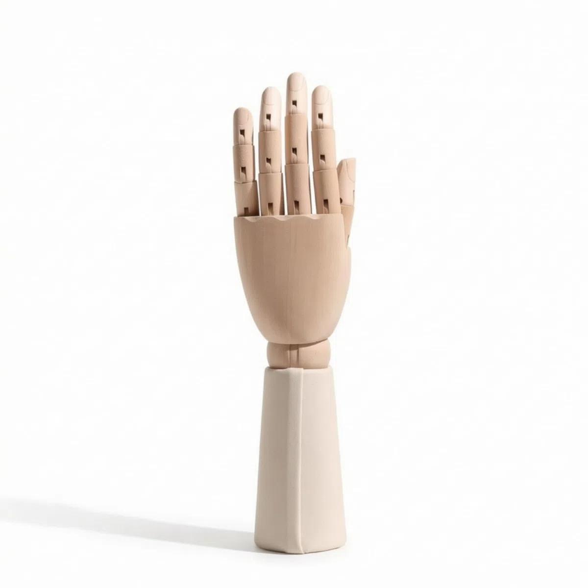 Mannequin-Hand mit Lederoptik drehbar Präsentationshand mit beweglichen Fingern dekorativ Präsentationshand für , 米白色皮革短款右手模 , Kurzes Handmodell Aus Leder, Rechte Hand, Farbe Cremeweiß