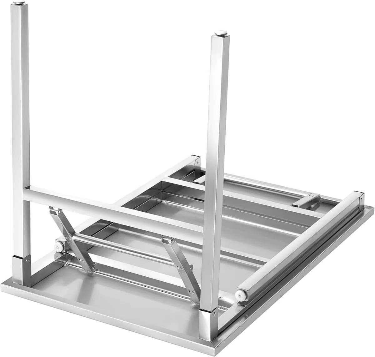 Edelstahl Klappbar Arbeitstisch 120x60cm - Gastronomie Tisch bis 250kg belastbar - Gastro Edelstahltisch Küchentisch - Gastronomietisch klappbar, Klapptisch, Serviertisch - Tisch für Küche