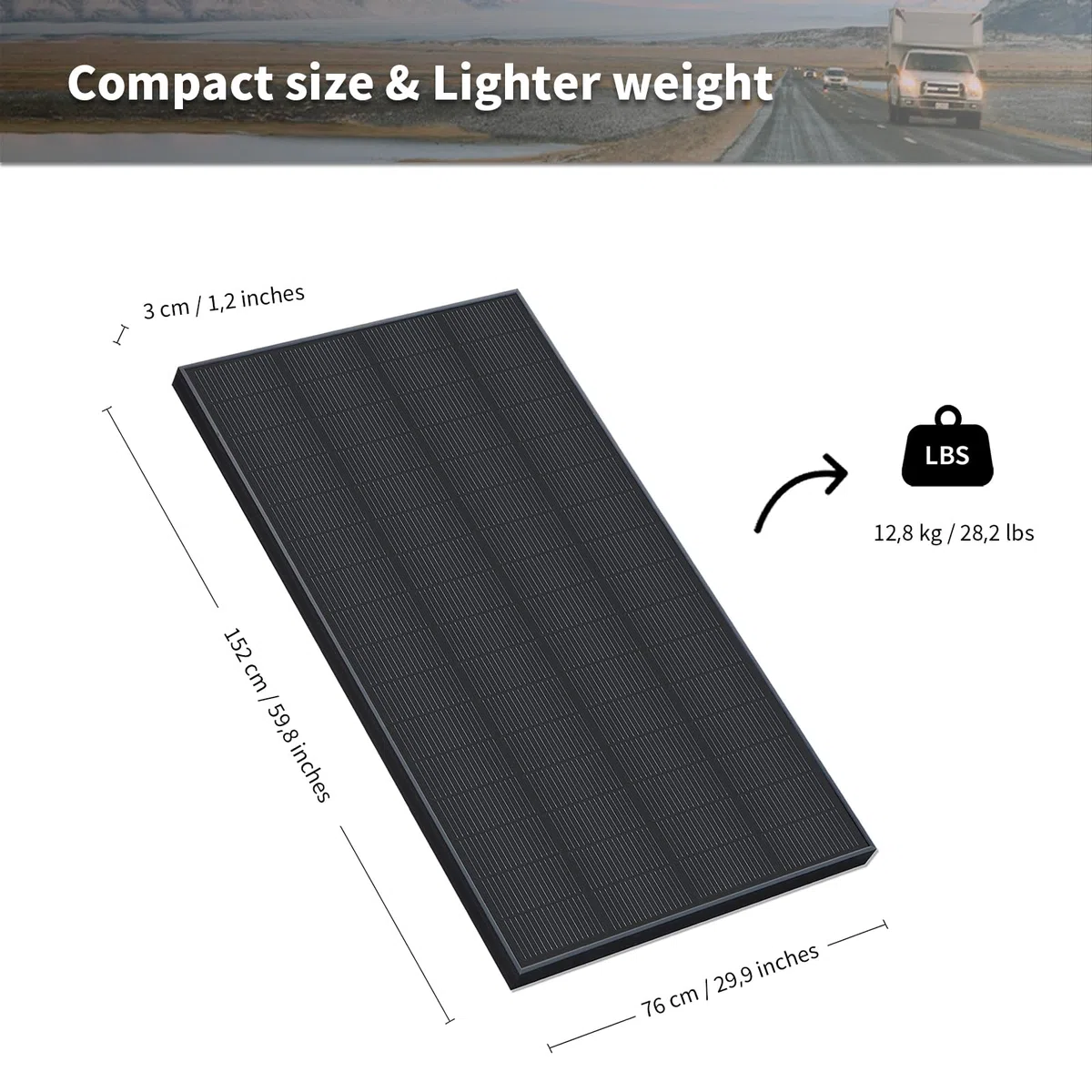 Monokristallines N-Typ 240W Solarpanel 12V in Schwarz – Effizientes Solarmodul für Wohnmobil, Boot, Balkon, Dach sowie 12V Batterien und mobile Kraftwerke