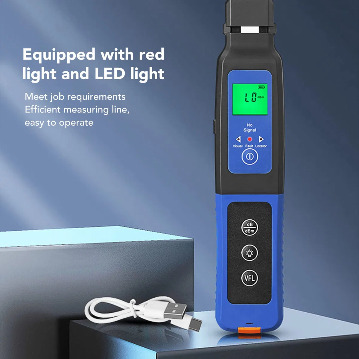 Optical Fiber Identifier, Glasfaser Identifikator Optische Faser Identifier Gebaut mit 10KM VFL,800-1700nm Optischer Leistungsmesser optisches Kabeltester, 10 Km Messentfernung
