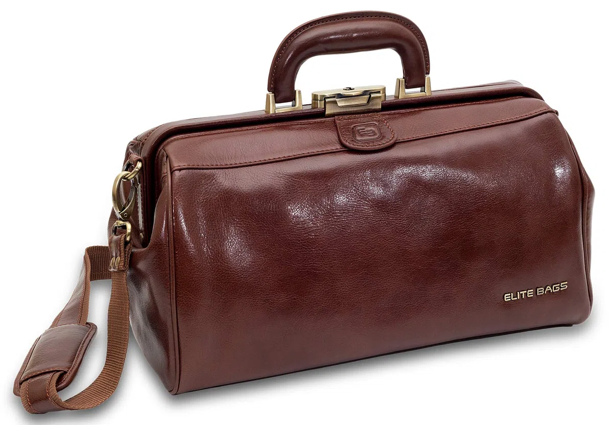 CLASSY´S deluxe Arzttasche aus Leder, Braun, 20 × 36 × 21 cm