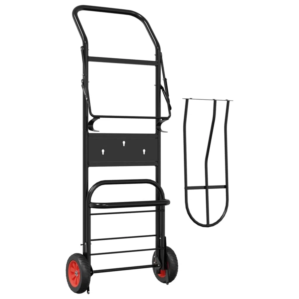 vidaXL Sattelwagen Klappbar Schwarz Stahl