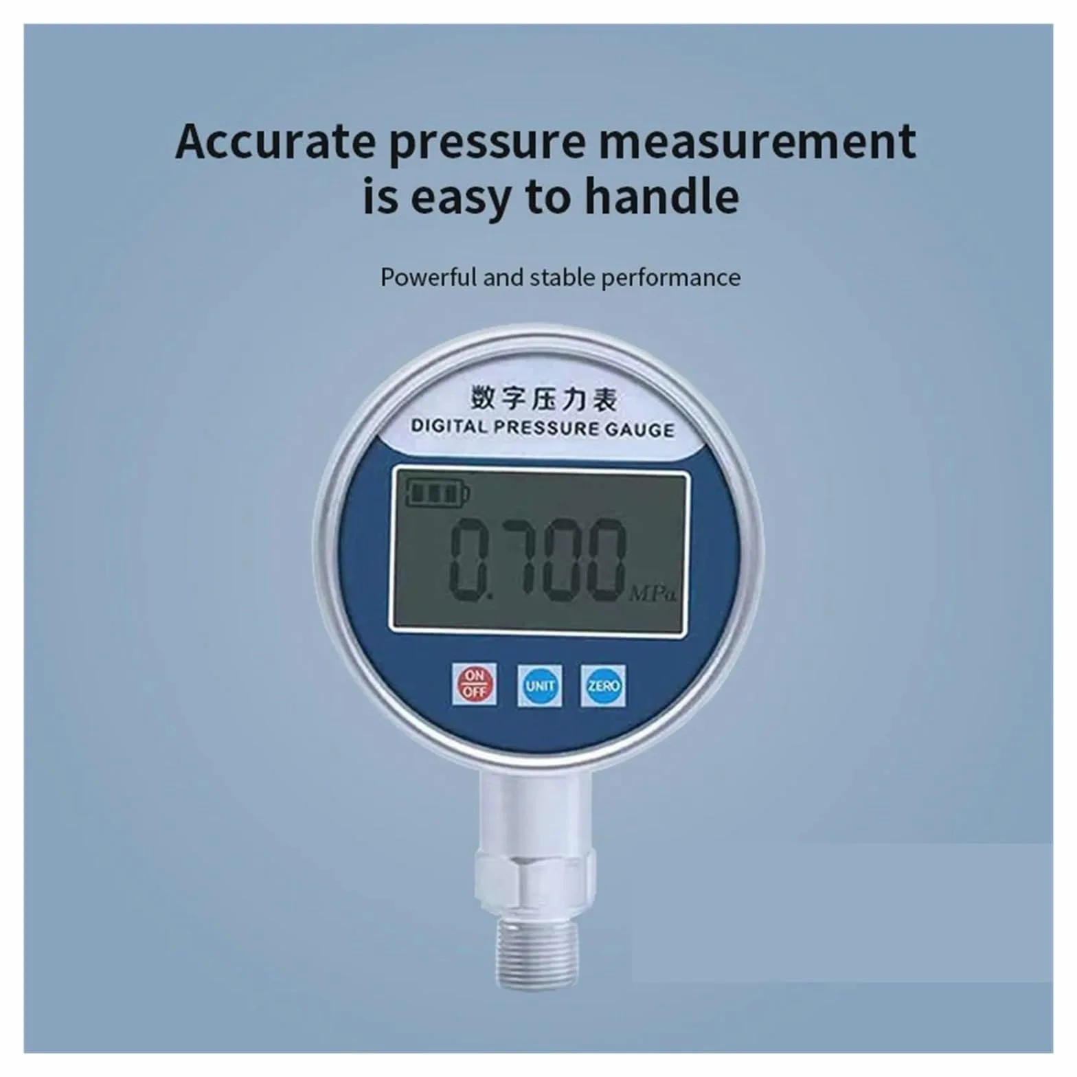 Druckregler, Elektronisches Manometer, 60-mm-Zifferblatt, LCD-Digitalanzeige, hydraulisches Vakuum-Unterdruckmessgerät, Wasser-Öl-Manometer(0-10Mpa)