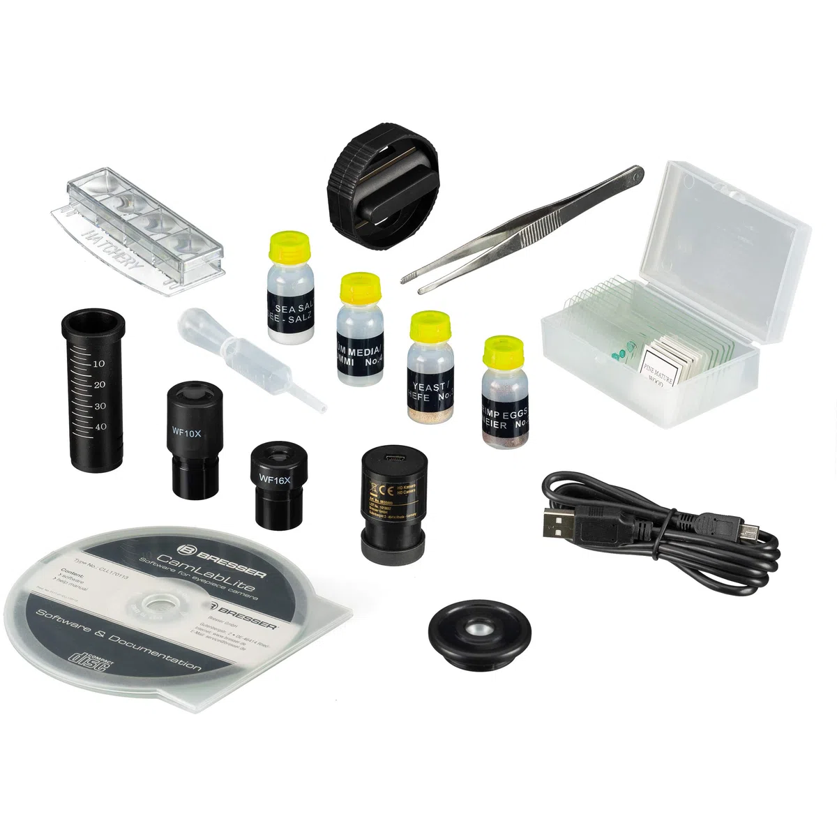 National Geographic 9039100 40x1024 Mikroskop-Set für Kinder und Erwachsene mit Licht-/Lichtdurchlässigkeitsfunktion und USB-Kamera Sowie Umfangreichem Zubehör Inklusive Praktischem Transportkoffer