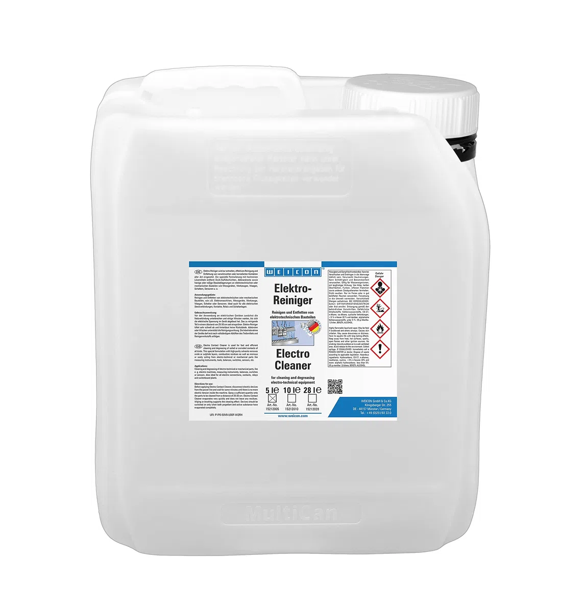 WEICON Elektro-Reiniger 5 L, Kontaktreiniger für Elektronik, Platinenreiniger, Leiterplattenreiniger