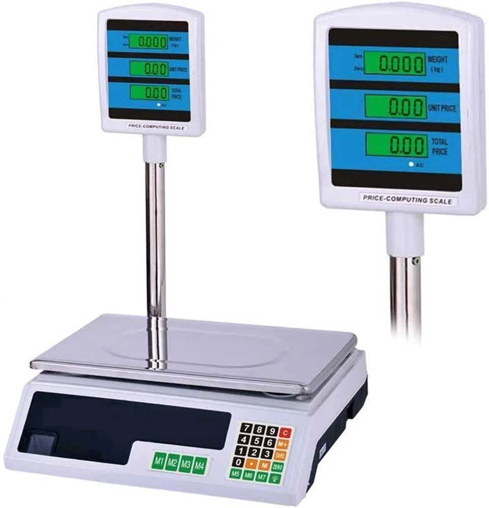 Digitale elektronische Waage vorne hinten professionell, max. 40 kg, Preisberechnung