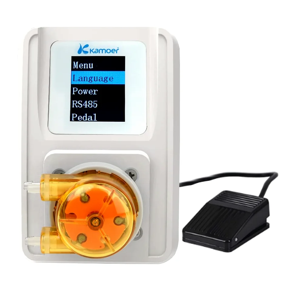 Kamoer M1-STP Intelligente Peristaltikpumpe, 24 V, verstellbarer Schrittmotor, Flüssigkeitsdosierpumpe mit niedriger Durchflussmenge, programmierbar, mit Steuerung für Laboraquarien, 0-88 ml/min
