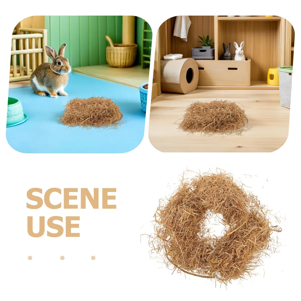 Trockenes Weiches Stroh 0,5 kg Wiederverwendbare Nistmatte für Kaninchen Kleintiere und Hühnerlegebox Saugfähige Schutzunterlage für Stall und Bauernhof