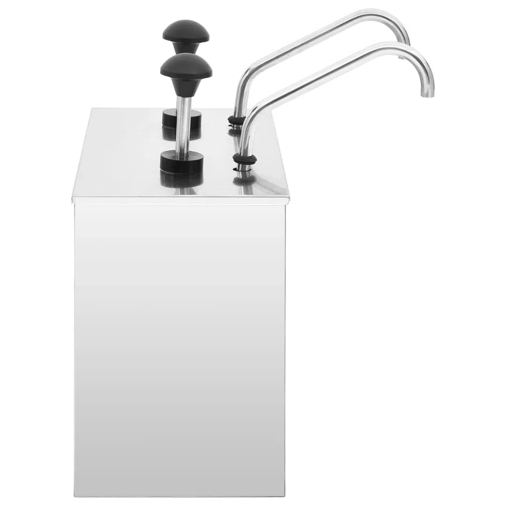 vidaXL Saucenspender Gastro Gastronomie Pumpspender Senfspender Dosierspender Soßenspender Ketchupspender Mayo Spender Edelstahl 2x3,5L