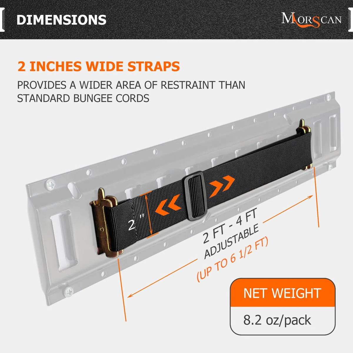 Spanngurte, E-Track-Bungee-Spanngurte, 61-121,9 cm Länge, verstellbar, 5,1 cm Breite, schwarze Spanngurte, sichere Ladung an Wand/Boden in LKWs, geschlossenen Anhängern, Lieferwagen, Lagern