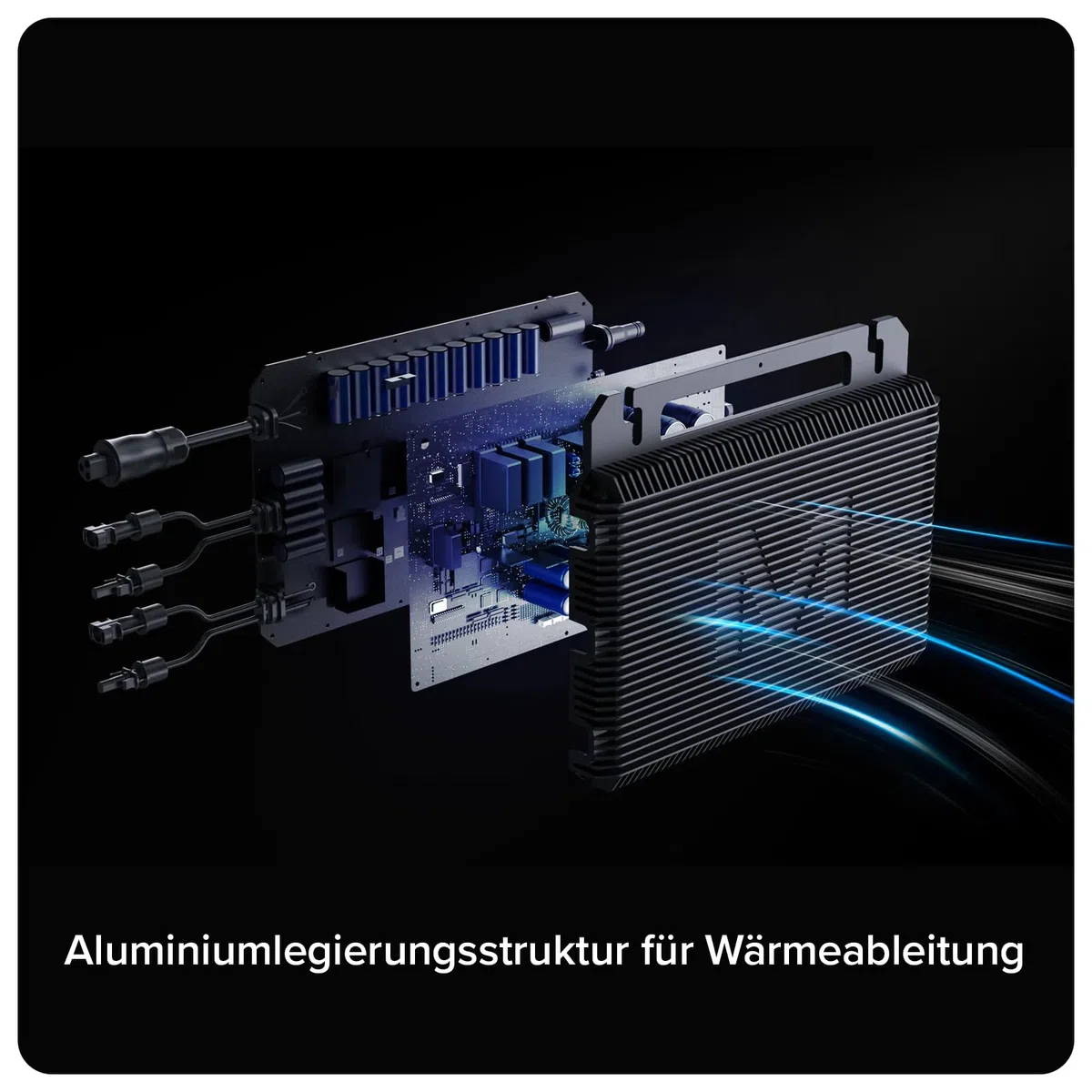 MARSTEK Mikro-Wechselrichter 800 W MST-MI0800 für Balkonkraftwerk, IP67 wetterfest, Plug&Play Installation, 2 MPPT, Bluetooth WiFi, inkl. 5m Anschlusskabel, 4X 1m Solar-Verlängerungen, Micro Inverter