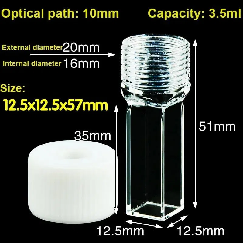 10 mm Quarz-Spiralrillen-Kolorimetrieschale – 3,5 ml, kompatible Laborausrüstung