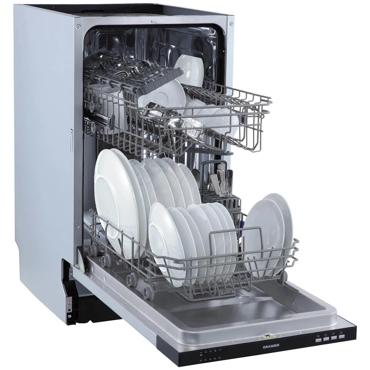 Oranier Einbau Spülautomat 45 cm - vollintegrierbare Spülmaschine mit Besteckablage - 4 Programme - Geschirrspülmaschine für 10 Gedecke - GSV345