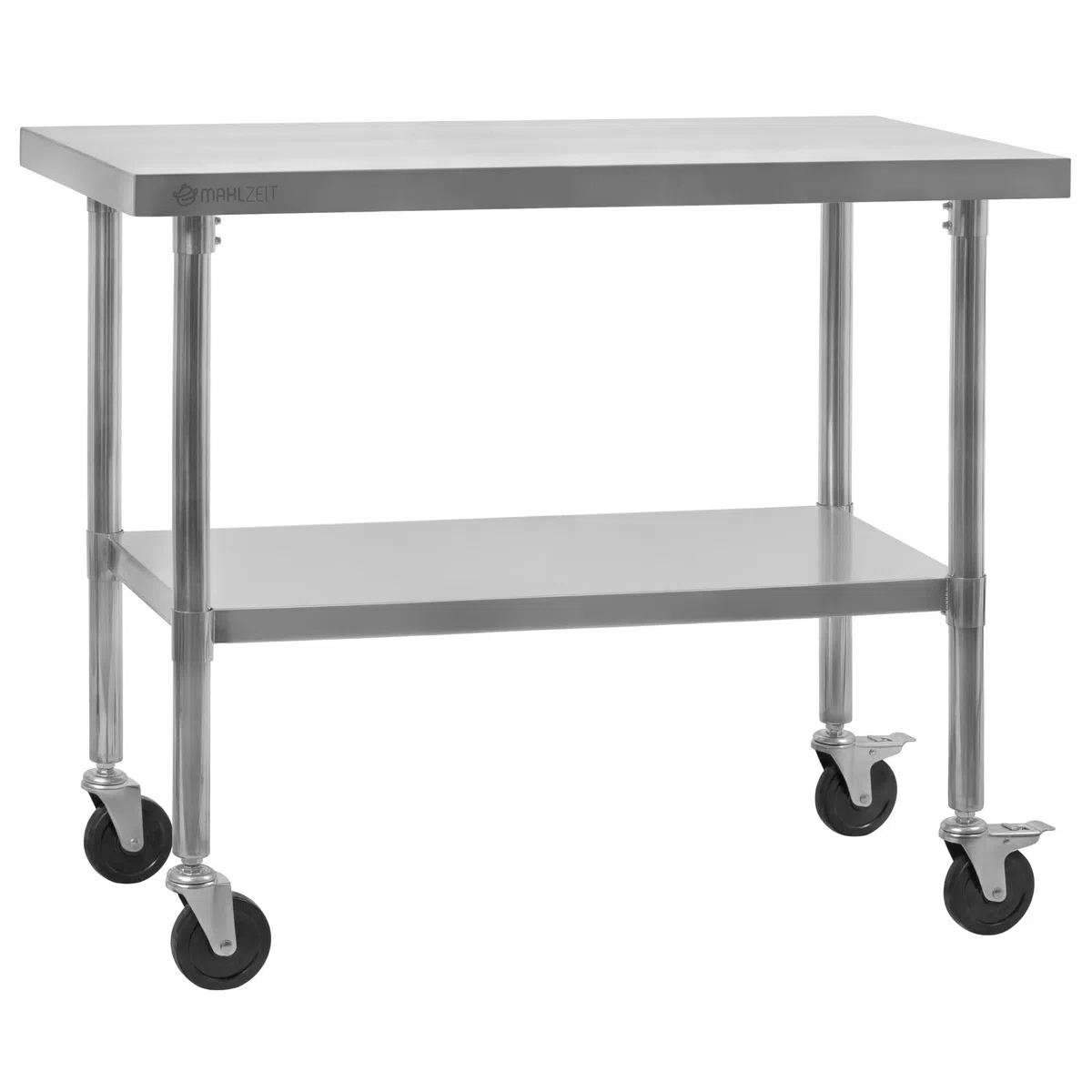 Mahlzeit Edelstahltisch 120 x 70 x 85 cm | Arbeitstisch, Küchentisch, Edelstahl Zubereitungstisch | Gastronomietisch, Serviertisch, Catering Tisch, Küchenplatte | Tisch für Küche und Gastronomie