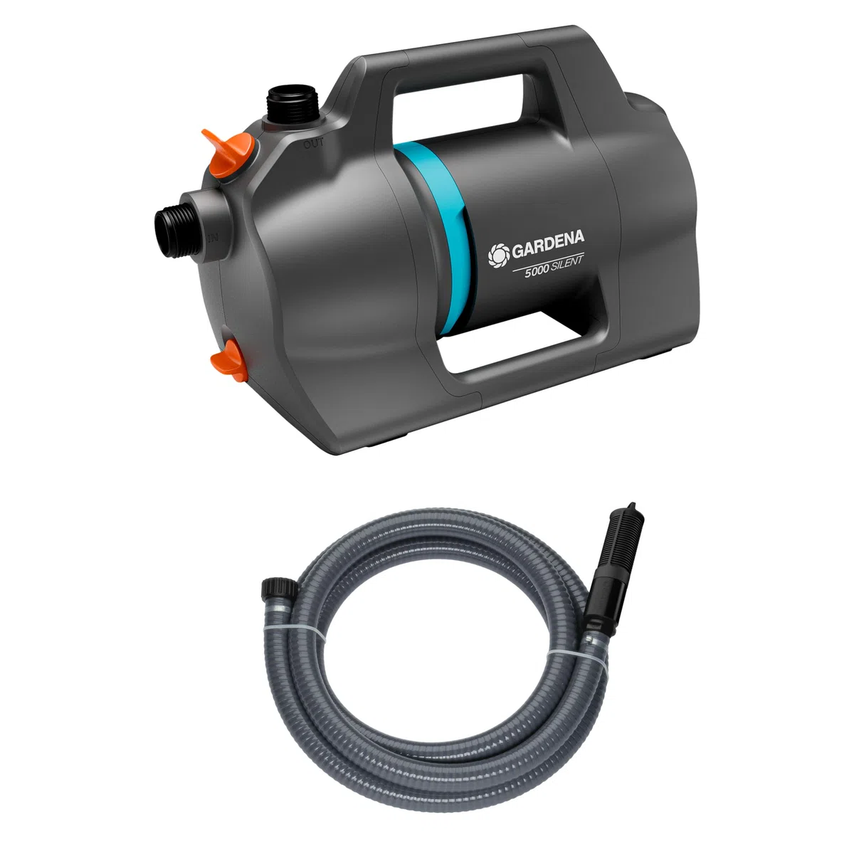 Gardena Gartenpumpe 5000 Silent Saugschlauch-Set Pumpen: 26% mehr Wasserdurchfluss bei gleichem Energieverbrauch im Vergleich zum Vorgänger-Modell*, Leise im Betrieb (09082-20)