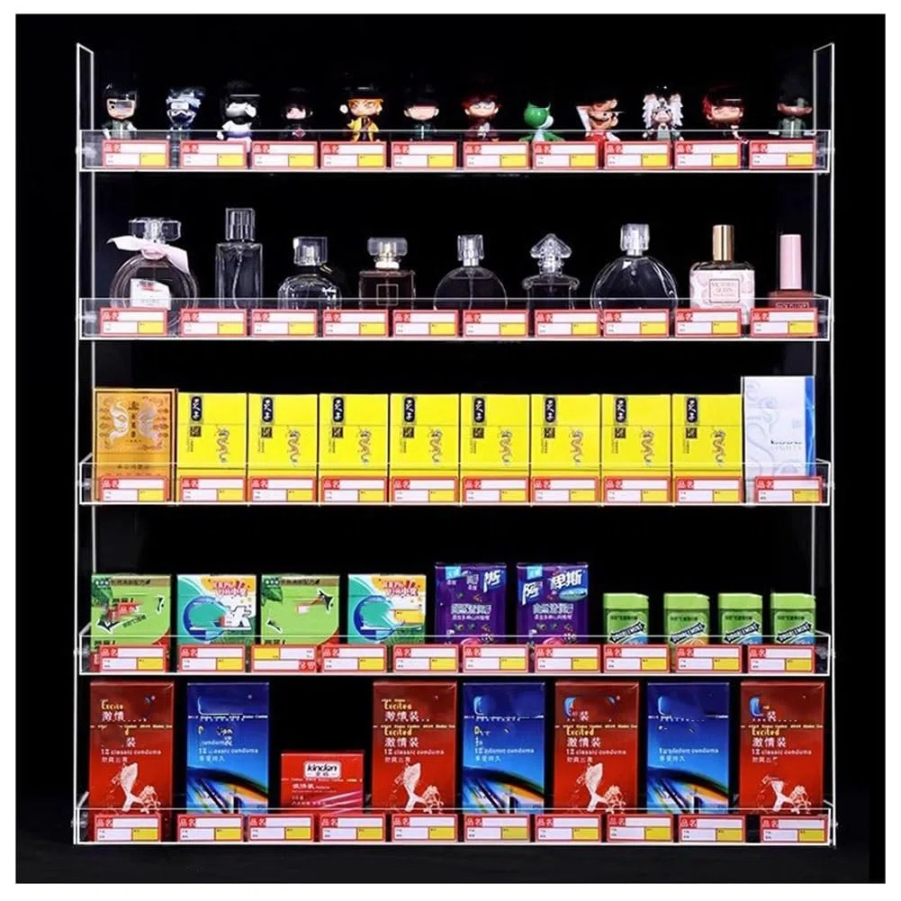 exproyzk Zigarettenständer - Streichholzschachtel-Display - Zigaretten, Zigarren, Süßigkeiten Display-Ständer - Laden-Display-Regale - Wand- Oder Thekendisplay (Farbe : klar, Größe : 62.5x29x87cm)
