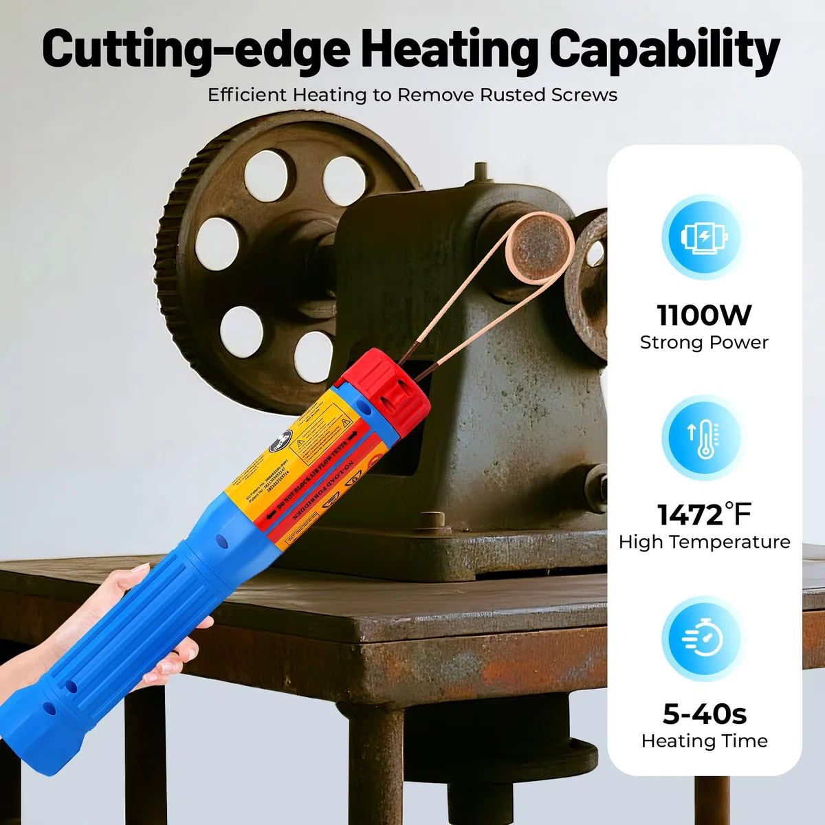 Induktionsheizgerät mit 8 Spulen kfz, 1100W 220V Magnetisches Induktionsheizung-Set Flameless Induction Heater Induktions Heizset Tragbares Magnetischer zum Entfernen von Bolzen und Muttern