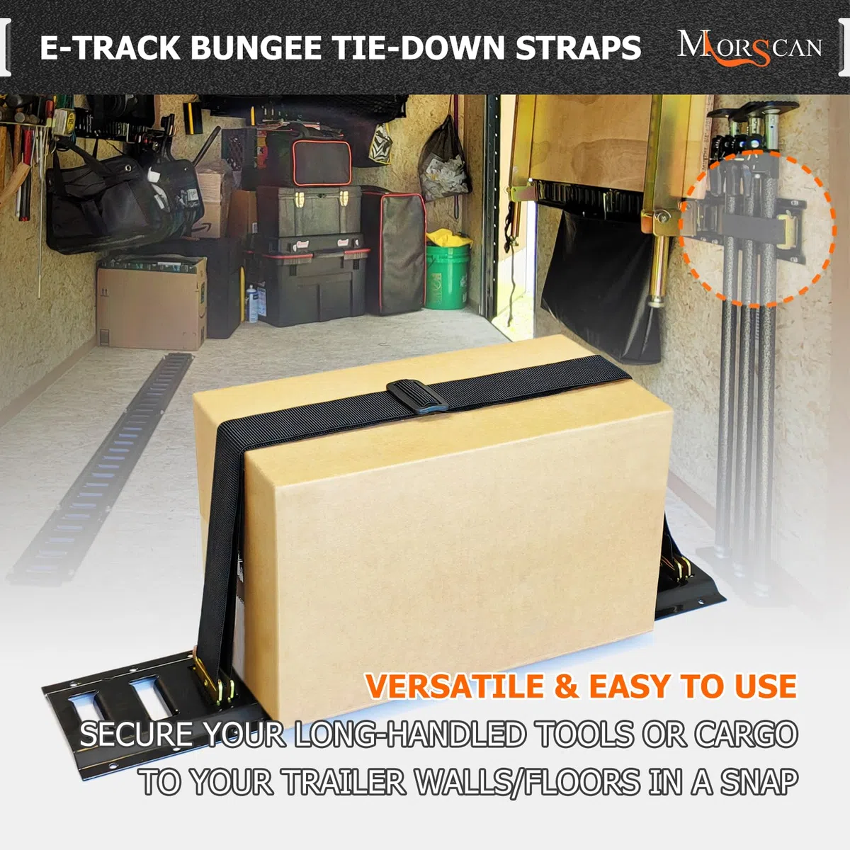 Spanngurte, E-Track-Bungee-Spanngurte, 61-121,9 cm Länge, verstellbar, 5,1 cm Breite, schwarze Spanngurte, sichere Ladung an Wand/Boden in LKWs, geschlossenen Anhängern, Lieferwagen, Lagern