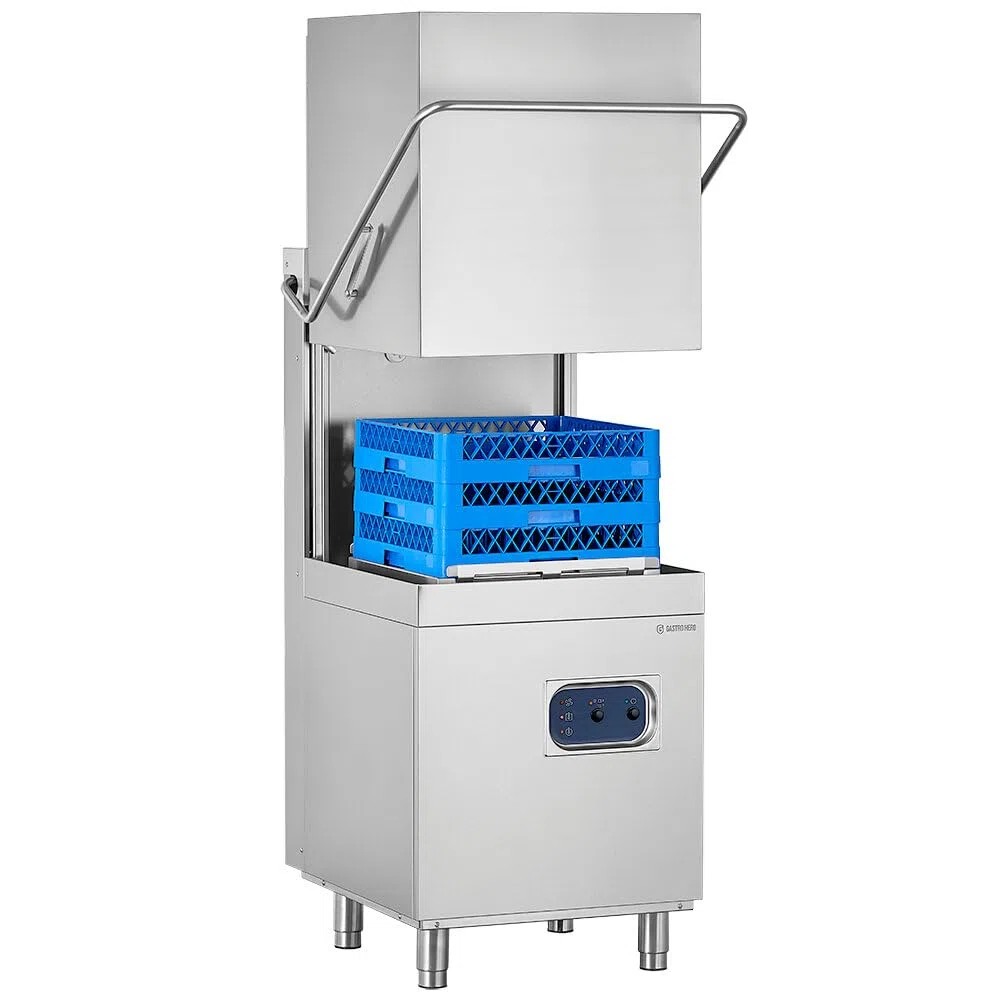 GastroHero Haubenspülmaschine ECO HSME54SL 400 V mit Reiniger- & Klarspüldosierer Ablaufpumpe 50x50 cm Gastro Spülmaschine