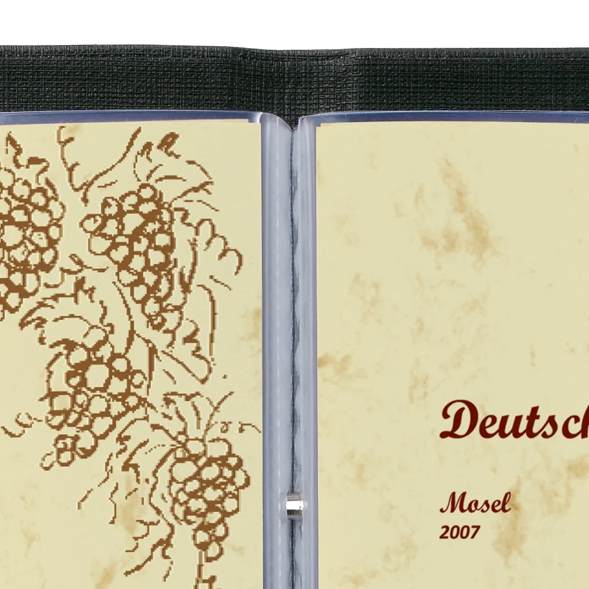 SIGEL SM135/5 Speisekarten-Mappen / Dokumentenmappen mit Buchschrauben-Bindung für A5, 5-er Pack, schwarz mit edler Leinenstruktur, strapazierfähig und leicht abwischbar