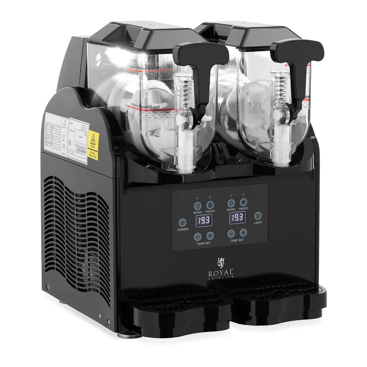 Royal Catering RCSL 2/3 Slush-Maschine 2 x 3 l digitales Bedienfeld Slush-Eismaschine Slushy Maker Slush Ice Maschine