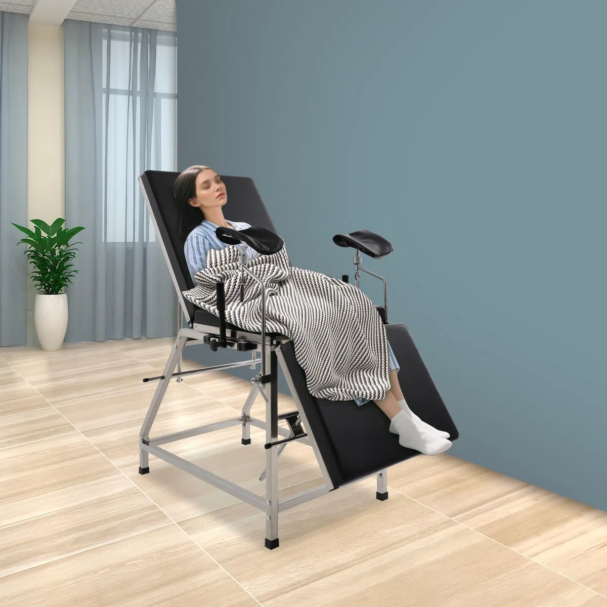 Gynäkologenstuhl, Gynäkologische Untersuchungsstuhl, Verstellbarer Gynäkologischer Stuhl Untersuchungsstuhl, Ergonomische Struktur Gynäkologischer Stuhl, Bis zu 440.92lbs (Schwarz)