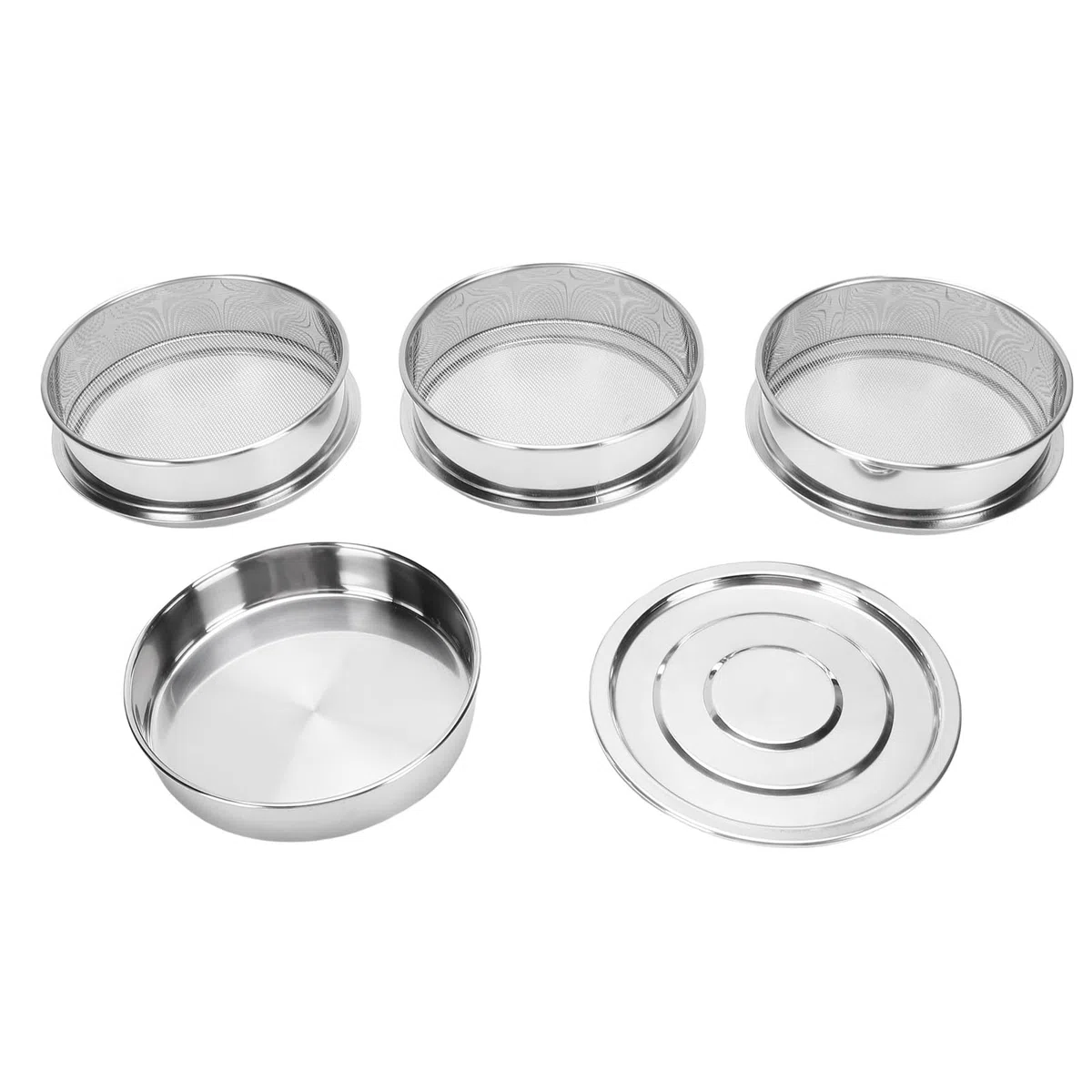 Edelstahl-Sprossenschalen-Set, 6,7 Zoll, Stapelbar, Sprossenzüchter, Netzkeimschale, Keimschale mit Drainagelöchern für Bohnen, Erbsen, Brokkoli, Weizen, Gras, Mikrogrün (4 Etagen)