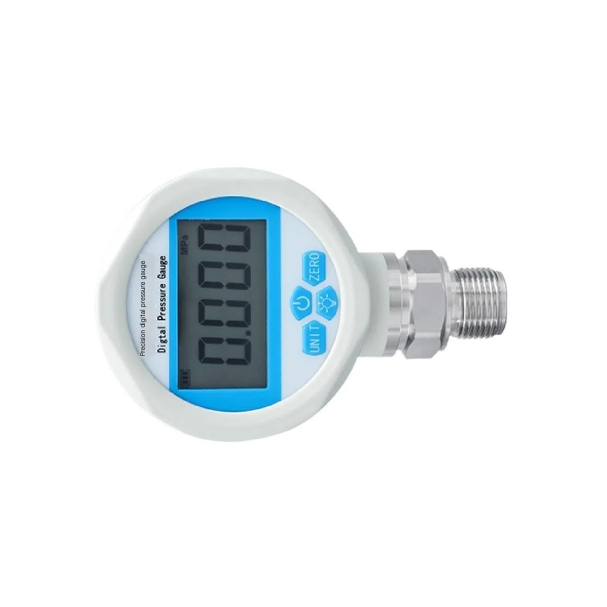‌Digitales Manometer aus Edelstahl, YB60A Präzisionsmanometer 60 mm NPT1/2 −100 kPa ~ 100 MPa(0-300kPa)