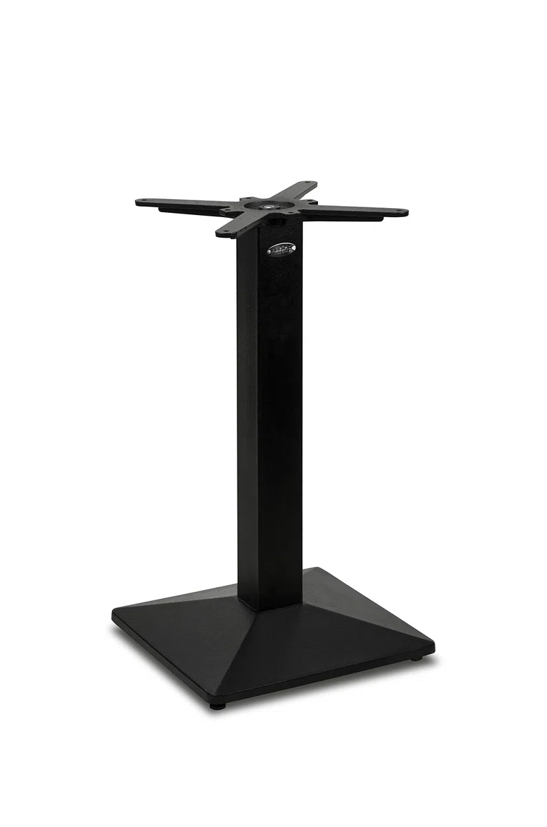 Premium Tischbein aus Gusseisen- PJ7007 | schwarz | Höhe 71 cm | Bodenplatte 42,5x42,5 cm | max. Tischplattengröße 80x80 cm | Ideal für Esstische