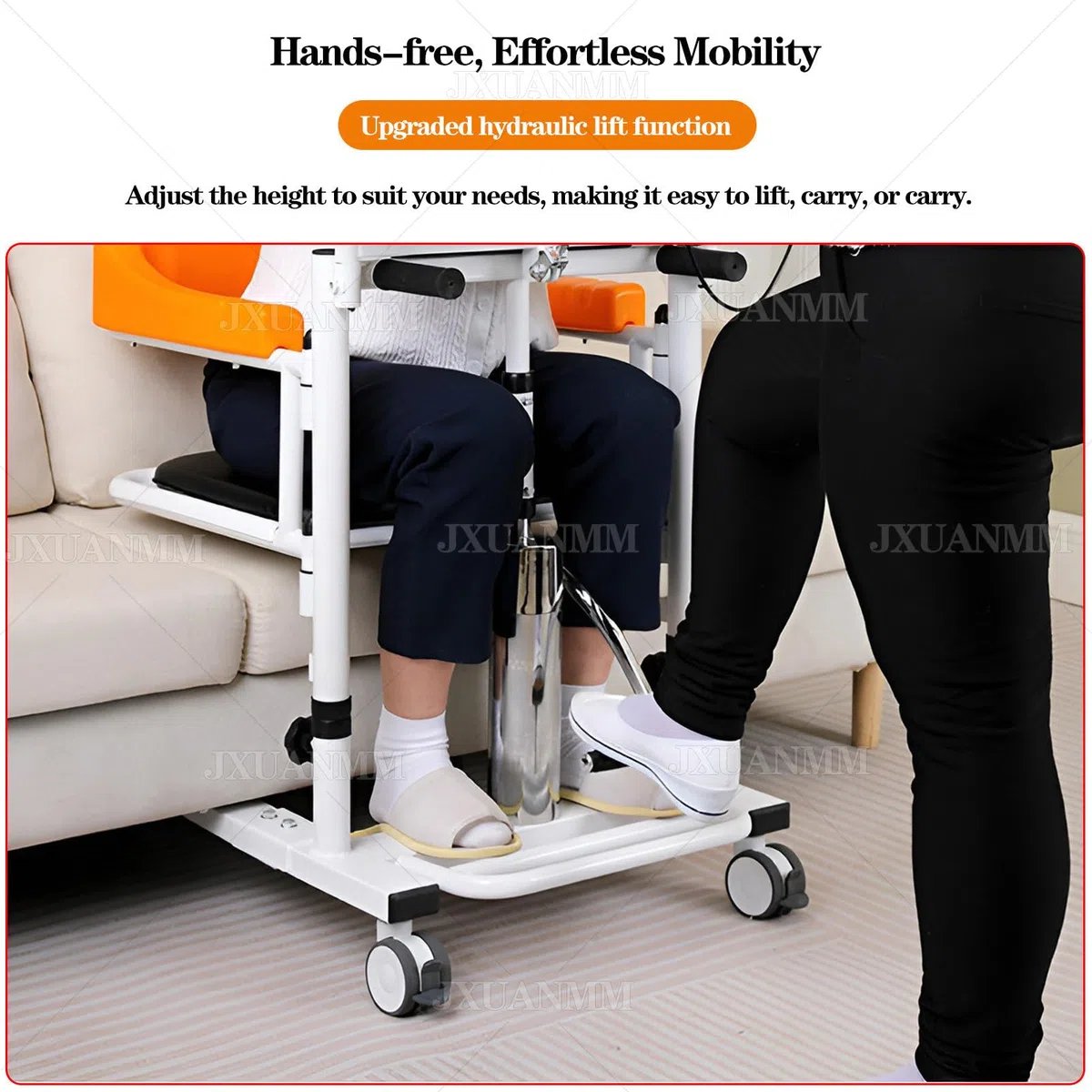 Hydraulischer Patienten-Hebestuhl, höhenverstellbar, Transfergerät für ältere Menschen, 200 kg Kapazität, Mobilitätshilfe