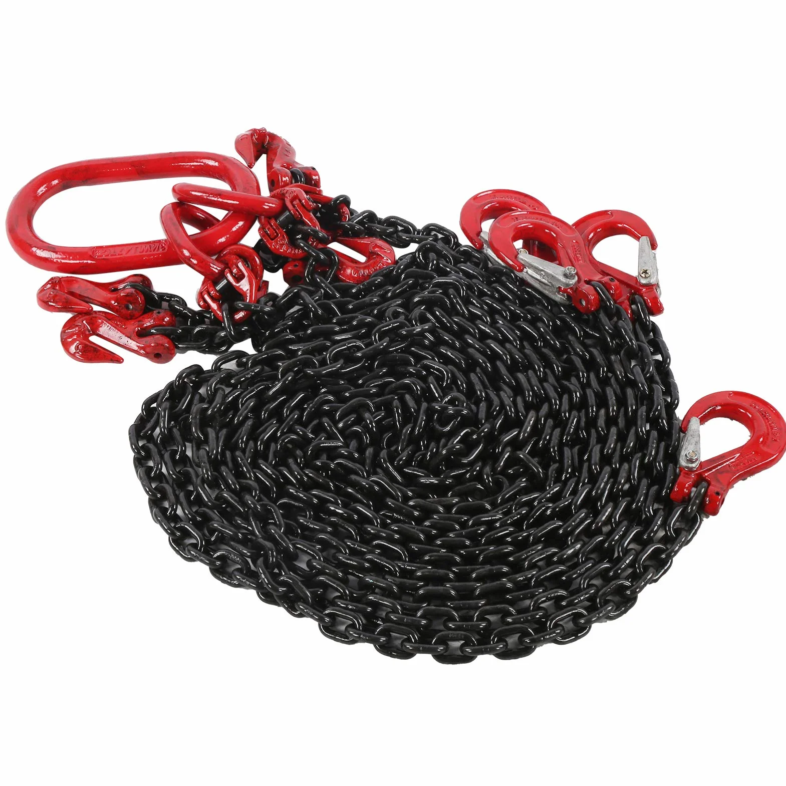 Kettengehänge 4 Strang Verstellbare Anschlagkette, 2 Meter, 1 Tonne, 6 Mm, Langlebiger Stahl, Perfekter Ersatz Für Schwere Lasten, Effektiv Für Hebearbeiten
