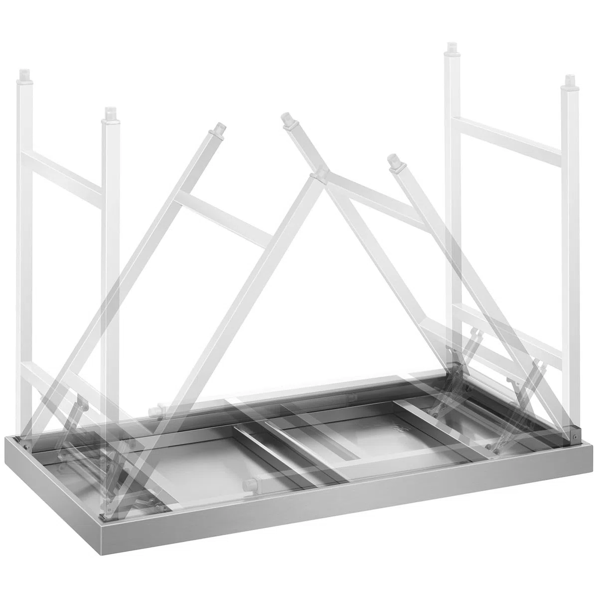 Royal Catering RCAT-120K Klappbarer Arbeitstisch Edelstahltisch (Tragkraft 210 kg, Arbeitsfläche 120 x 60 cm, Höhe 90,50 cm, Höhenverstellbar 10 mm) Edelstahl